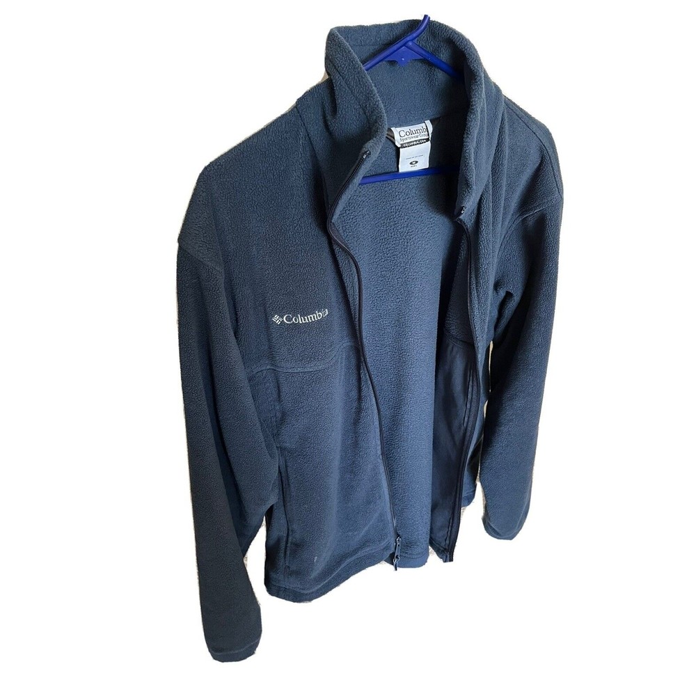 Columbia Sportwear Men Blue Interchange Sweater Fleece Mock Neck  Size Medium